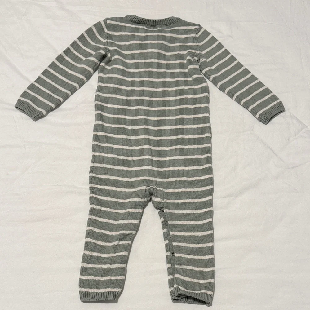 Carter's Gray and White Striped Footie